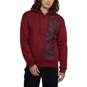 ECKO UNLTD PERFORMANCE MAROON FULL ZIP HOODED SWEATSHIRT SZ XL